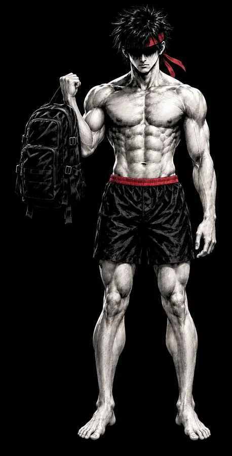 Ryu curling the dumbbells up toward his shoulders