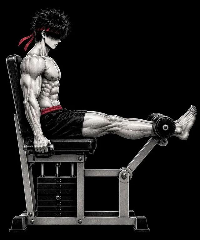 Ryu on a seated leg curl machine with his legs straight